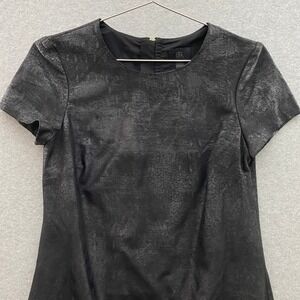 Banana Republic Dress Womens 4 Black Cocktail Short Sleeve Back Zip